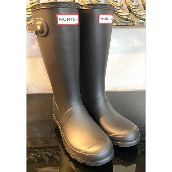 Hunter Rain Boots Kids Classic Original Tall Big Kid Size 3G/2B Matte Black NEW - Picture 2 of 10
